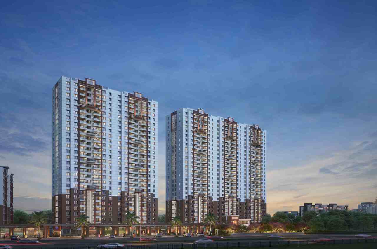 Nyati Exuberance modern 2 BHK apartment towers in Undri Pune